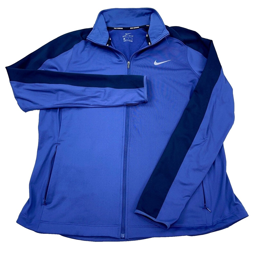Nike Running Jacket Women Large‎ Purple Full Zip Dri Fit Sweatshirt Track Active